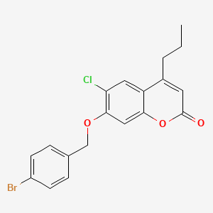 molecular formula C19H16BrClO3 B5215133 7-[(4-bromobenzyl)oxy]-6-chloro-4-propyl-2H-chromen-2-one 