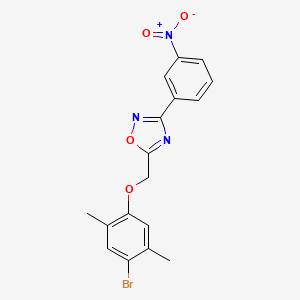 molecular formula C17H14BrN3O4 B5215159 5-[(4-bromo-2,5-dimethylphenoxy)methyl]-3-(3-nitrophenyl)-1,2,4-oxadiazole 