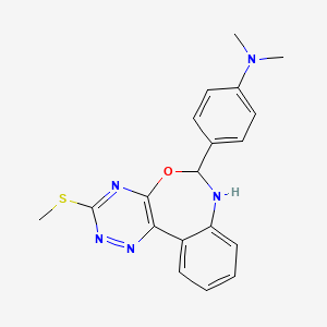 molecular formula C19H19N5OS B5215187 N,N-dimethyl-4-[3-(methylthio)-6,7-dihydro[1,2,4]triazino[5,6-d][3,1]benzoxazepin-6-yl]aniline 