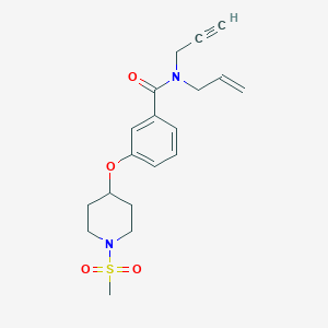 molecular formula C19H24N2O4S B5215194 N-allyl-3-{[1-(methylsulfonyl)-4-piperidinyl]oxy}-N-2-propyn-1-ylbenzamide 
