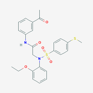 molecular formula C25H26N2O5S2 B5215199 N~1~-(3-acetylphenyl)-N~2~-(2-ethoxyphenyl)-N~2~-{[4-(methylthio)phenyl]sulfonyl}glycinamide 