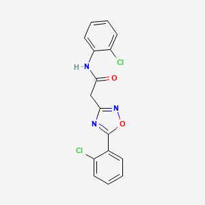 molecular formula C16H11Cl2N3O2 B5215201 N-(2-chlorophenyl)-2-[5-(2-chlorophenyl)-1,2,4-oxadiazol-3-yl]acetamide 