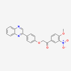 molecular formula C23H17N3O5 B5215210 1-(4-methoxy-3-nitrophenyl)-2-[4-(2-quinoxalinyl)phenoxy]ethanone 