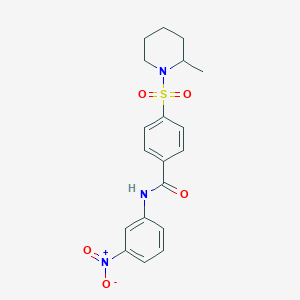 molecular formula C19H21N3O5S B5215226 4-[(2-methyl-1-piperidinyl)sulfonyl]-N-(3-nitrophenyl)benzamide 
