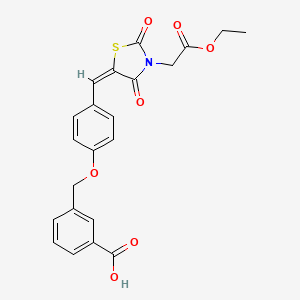 molecular formula C22H19NO7S B5215234 3-[(4-{[3-(2-ethoxy-2-oxoethyl)-2,4-dioxo-1,3-thiazolidin-5-ylidene]methyl}phenoxy)methyl]benzoic acid 