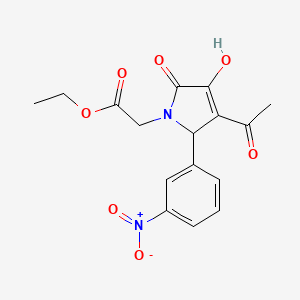 molecular formula C16H16N2O7 B5215243 ethyl [3-acetyl-4-hydroxy-2-(3-nitrophenyl)-5-oxo-2,5-dihydro-1H-pyrrol-1-yl]acetate 