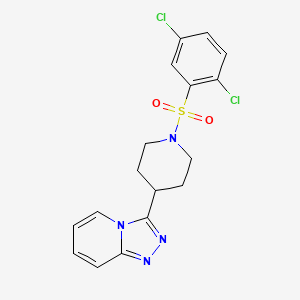 molecular formula C17H16Cl2N4O2S B5215247 3-{1-[(2,5-dichlorophenyl)sulfonyl]-4-piperidinyl}[1,2,4]triazolo[4,3-a]pyridine 