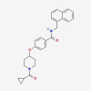 molecular formula C27H28N2O3 B5215260 4-{[1-(cyclopropylcarbonyl)-4-piperidinyl]oxy}-N-(1-naphthylmethyl)benzamide 