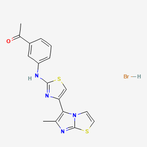 1-(3-{[4-(6-methylimidazo[2,1-b][1,3]thiazol-5-yl)-1,3-thiazol-2-yl]amino}phenyl)ethanone hydrobromide