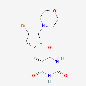molecular formula C13H12BrN3O5 B5215273 5-{[4-bromo-5-(4-morpholinyl)-2-furyl]methylene}-2,4,6(1H,3H,5H)-pyrimidinetrione 
