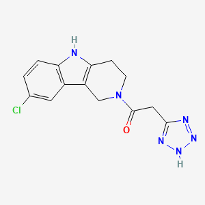 molecular formula C14H13ClN6O B5215280 8-chloro-2-(1H-tetrazol-5-ylacetyl)-2,3,4,5-tetrahydro-1H-pyrido[4,3-b]indole 