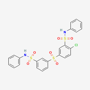 molecular formula C24H19ClN2O6S3 B5215302 5-{[3-(anilinosulfonyl)phenyl]sulfonyl}-2-chloro-N-phenylbenzenesulfonamide 