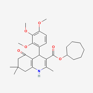 cycloheptyl 2,7,7-trimethyl-5-oxo-4-(2,3,4-trimethoxyphenyl)-1,4,5,6,7,8-hexahydro-3-quinolinecarboxylate