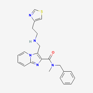 molecular formula C22H23N5OS B5215326 N-benzyl-N-methyl-3-({[2-(1,3-thiazol-4-yl)ethyl]amino}methyl)imidazo[1,2-a]pyridine-2-carboxamide 