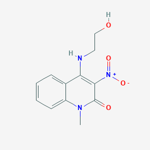 molecular formula C12H13N3O4 B5215337 4-[(2-hydroxyethyl)amino]-1-methyl-3-nitro-2(1H)-quinolinone 