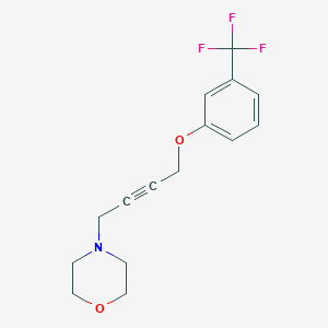 molecular formula C15H16F3NO2 B5215345 4-{4-[3-(trifluoromethyl)phenoxy]-2-butyn-1-yl}morpholine 