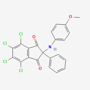 molecular formula C22H13Cl4NO3 B5215361 4,5,6,7-tetrachloro-2-[(4-methoxyphenyl)amino]-2-phenyl-1H-indene-1,3(2H)-dione 