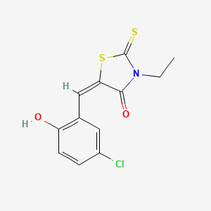 molecular formula C12H10ClNO2S2 B5215375 5-(5-chloro-2-hydroxybenzylidene)-3-ethyl-2-thioxo-1,3-thiazolidin-4-one 