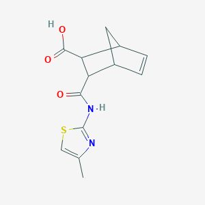 molecular formula C13H14N2O3S B5215381 3-{[(4-methyl-1,3-thiazol-2-yl)amino]carbonyl}bicyclo[2.2.1]hept-5-ene-2-carboxylic acid 