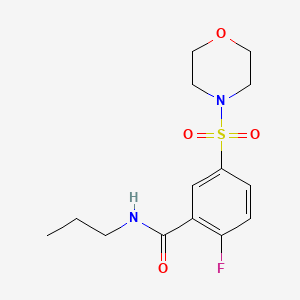 molecular formula C14H19FN2O4S B5215402 2-fluoro-5-(4-morpholinylsulfonyl)-N-propylbenzamide 