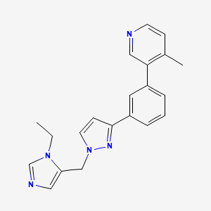 molecular formula C21H21N5 B5215432 3-(3-{1-[(1-ethyl-1H-imidazol-5-yl)methyl]-1H-pyrazol-3-yl}phenyl)-4-methylpyridine 