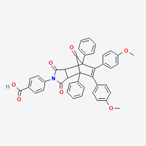 molecular formula C42H31NO7 B5215438 4-[8,9-bis(4-methoxyphenyl)-3,5,10-trioxo-1,7-diphenyl-4-azatricyclo[5.2.1.0~2,6~]dec-8-en-4-yl]benzoic acid 
