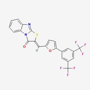molecular formula C22H10F6N2O2S B5215460 2-({5-[3,5-bis(trifluoromethyl)phenyl]-2-furyl}methylene)[1,3]thiazolo[3,2-a]benzimidazol-3(2H)-one 