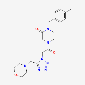 molecular formula C20H27N7O3 B5215481 1-(4-methylbenzyl)-4-{[5-(4-morpholinylmethyl)-1H-tetrazol-1-yl]acetyl}-2-piperazinone 
