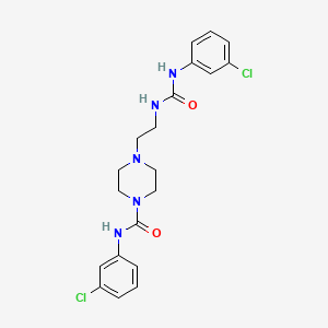 molecular formula C20H23Cl2N5O2 B5215489 N-(3-chlorophenyl)-4-[2-({[(3-chlorophenyl)amino]carbonyl}amino)ethyl]-1-piperazinecarboxamide 