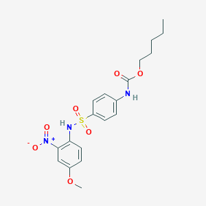 molecular formula C19H23N3O7S B5215499 pentyl (4-{[(4-methoxy-2-nitrophenyl)amino]sulfonyl}phenyl)carbamate 