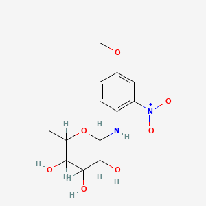 molecular formula C14H20N2O7 B5215502 6-deoxy-N-(4-ethoxy-2-nitrophenyl)-beta-L-mannopyranosylamine 