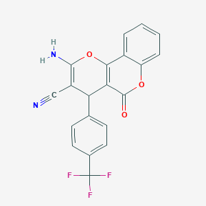 molecular formula C20H11F3N2O3 B5215508 2-氨基-5-氧代-4-[4-(三氟甲基)苯基]-4H,5H-吡喃并[3,2-c]色烯-3-腈 