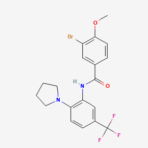 molecular formula C19H18BrF3N2O2 B5215523 3-bromo-4-methoxy-N-[2-(1-pyrrolidinyl)-5-(trifluoromethyl)phenyl]benzamide 