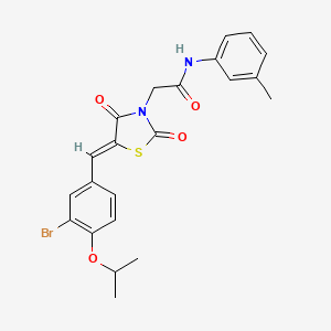 molecular formula C22H21BrN2O4S B5215535 2-[5-(3-bromo-4-isopropoxybenzylidene)-2,4-dioxo-1,3-thiazolidin-3-yl]-N-(3-methylphenyl)acetamide 