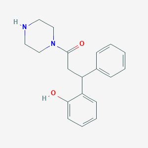 molecular formula C19H22N2O2 B5215544 2-[3-oxo-1-phenyl-3-(1-piperazinyl)propyl]phenol 
