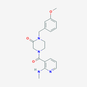 molecular formula C19H22N4O3 B5215556 1-(3-methoxybenzyl)-4-{[2-(methylamino)-3-pyridinyl]carbonyl}-2-piperazinone trifluoroacetate 