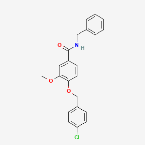 molecular formula C22H20ClNO3 B5215567 N-benzyl-4-[(4-chlorobenzyl)oxy]-3-methoxybenzamide 