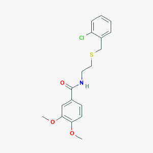 molecular formula C18H20ClNO3S B5215609 N-{2-[(2-chlorobenzyl)thio]ethyl}-3,4-dimethoxybenzamide 