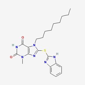 molecular formula C22H28N6O2S B5215619 8-(1H-benzimidazol-2-ylthio)-3-methyl-7-nonyl-3,7-dihydro-1H-purine-2,6-dione 