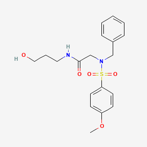 molecular formula C19H24N2O5S B5215630 N~2~-benzyl-N~1~-(3-hydroxypropyl)-N~2~-[(4-methoxyphenyl)sulfonyl]glycinamide 