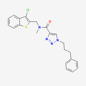 molecular formula C22H21ClN4OS B5215638 N-[(3-chloro-1-benzothien-2-yl)methyl]-N-methyl-1-(3-phenylpropyl)-1H-1,2,3-triazole-4-carboxamide 