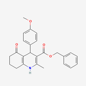 molecular formula C25H25NO4 B5215662 benzyl 4-(4-methoxyphenyl)-2-methyl-5-oxo-1,4,5,6,7,8-hexahydro-3-quinolinecarboxylate 
