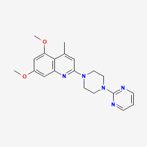 molecular formula C20H23N5O2 B5215675 5,7-dimethoxy-4-methyl-2-[4-(2-pyrimidinyl)-1-piperazinyl]quinoline 