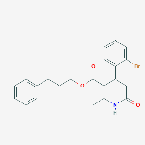 molecular formula C22H22BrNO3 B5215684 3-phenylpropyl 4-(2-bromophenyl)-2-methyl-6-oxo-1,4,5,6-tetrahydro-3-pyridinecarboxylate 