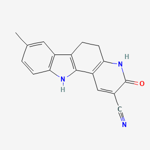 molecular formula C17H13N3O B5215701 8-methyl-3-oxo-4,5,6,11-tetrahydro-3H-pyrido[3,2-a]carbazole-2-carbonitrile 