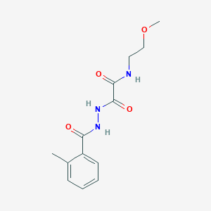 molecular formula C13H17N3O4 B5215713 N-(2-methoxyethyl)-2-[2-(2-methylbenzoyl)hydrazino]-2-oxoacetamide 
