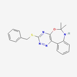 molecular formula C19H18N4OS B5215717 3-(benzylthio)-6,6-dimethyl-6,7-dihydro[1,2,4]triazino[5,6-d][3,1]benzoxazepine 