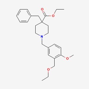 molecular formula C26H35NO4 B5215722 ethyl 4-benzyl-1-[3-(ethoxymethyl)-4-methoxybenzyl]-4-piperidinecarboxylate 