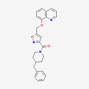 molecular formula C26H25N3O3 B5215726 8-({3-[(4-benzyl-1-piperidinyl)carbonyl]-5-isoxazolyl}methoxy)quinoline 