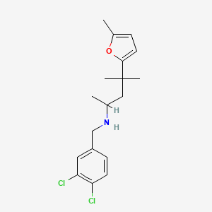 molecular formula C18H23Cl2NO B5215727 (3,4-dichlorobenzyl)[1,3-dimethyl-3-(5-methyl-2-furyl)butyl]amine 